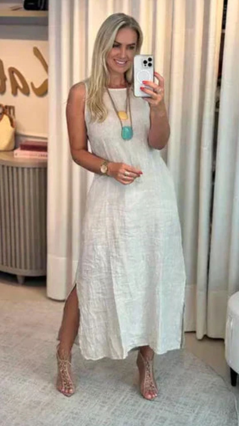 Vestido Midi em Linho
