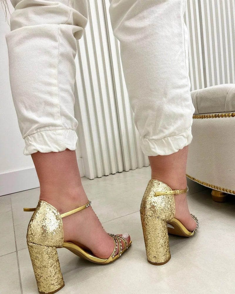 Sandália Salto Cristal