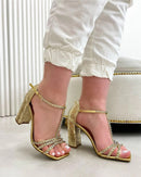 Sandália Salto Cristal