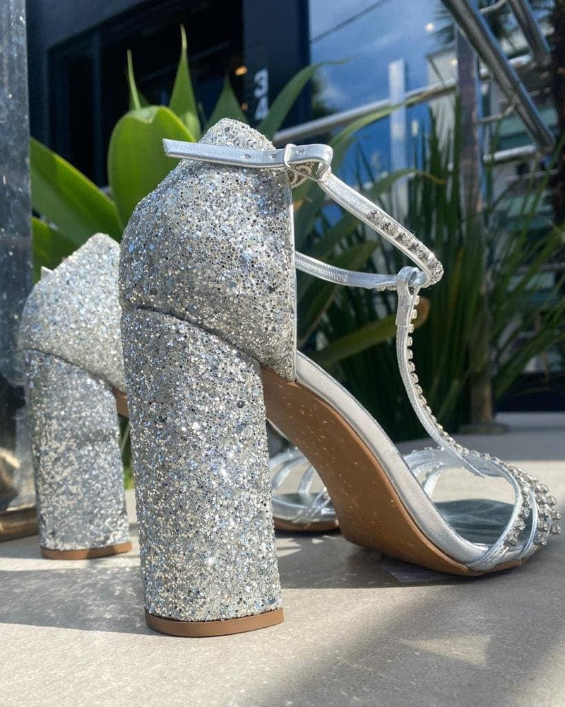 Sandália Salto Cristal